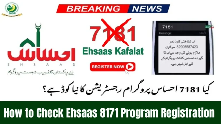 7181 Ehsaas Program 2025 or 8171? Correct CNIC Verification Code Explained