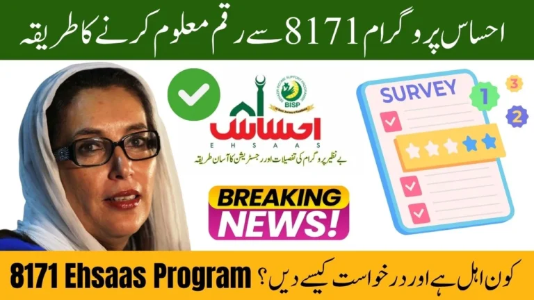 احساس پروگرام 8171 سے رقم معلوم کرنے کا طریقہ 2025 | گھر بیٹھے پیسے چیک کریں