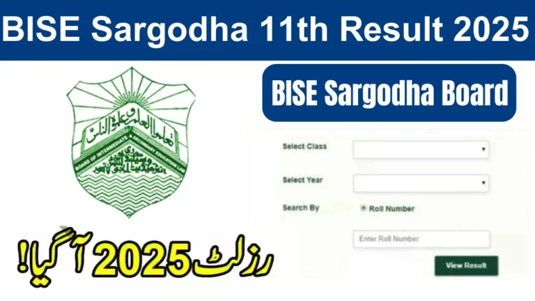 BISE Sargodha 11th Class Result 2025 – Check 1st Year Result Online by Roll Number & Name